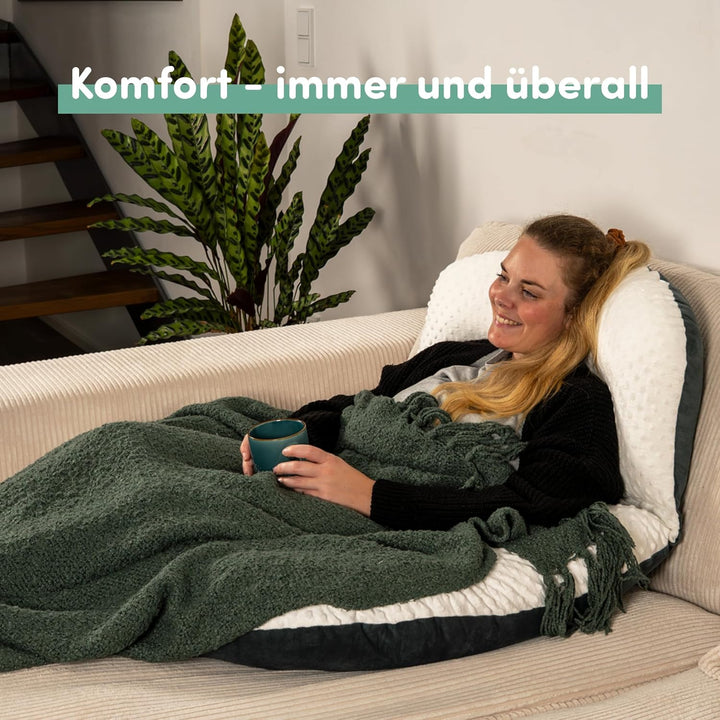 hugnaps Lesekissen für Bett und Sofa - Rückenkissen - Komfortkissen Erwachsene - Reading Pillow - Zw