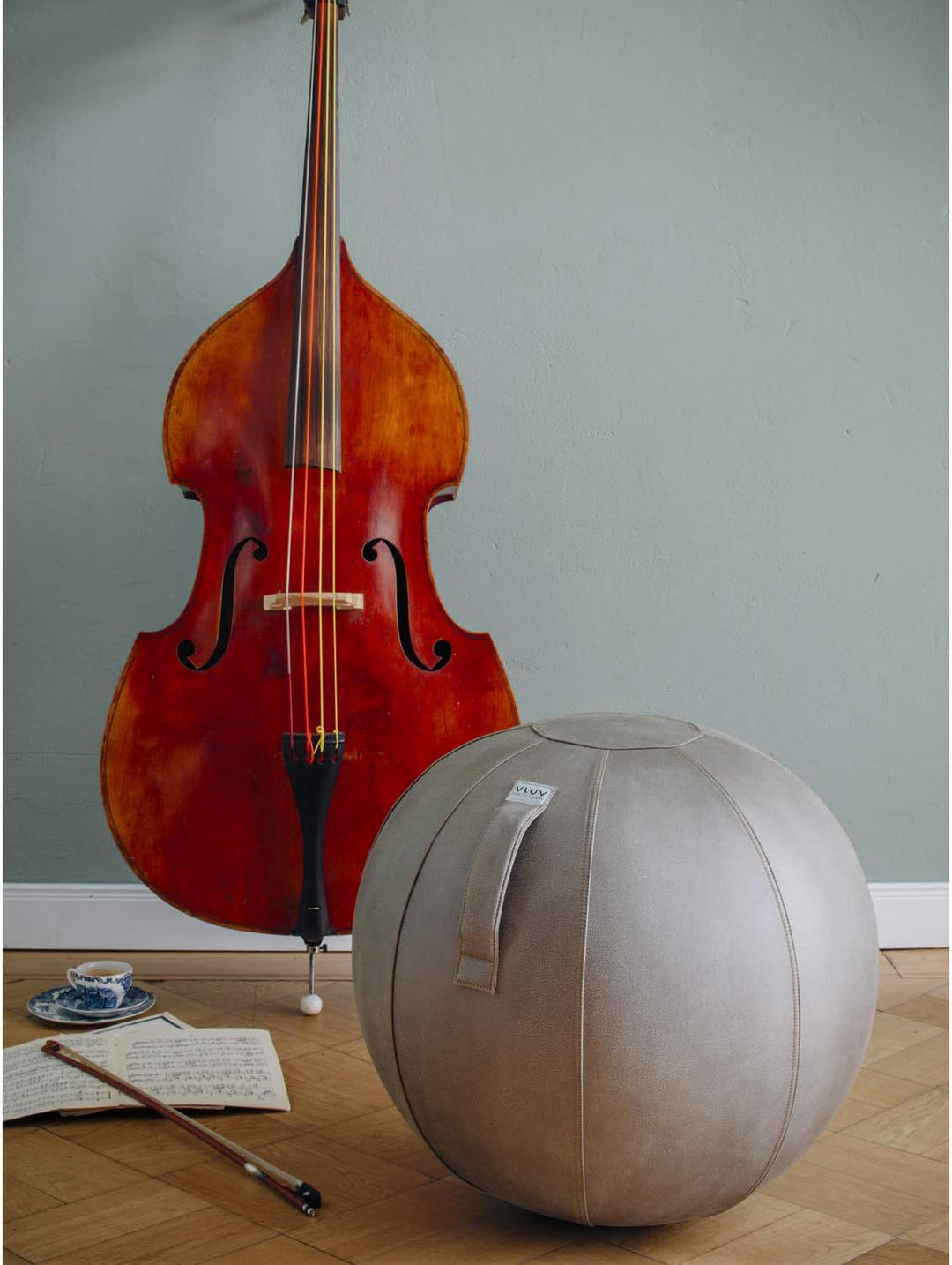 VLUV VEEL Sitzball, ergonomisches Sitzmöbel für Büro und Zuhause, Farbe: Schlamm (Mittelgrau antik),