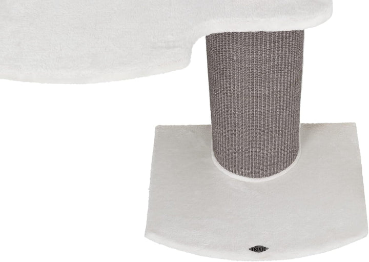 TRIXIE Kratzbaum Acadia 160 cm in weiss/grau – mehrstöckiger Katzenbaum mit gemütlichen Liegeflächen