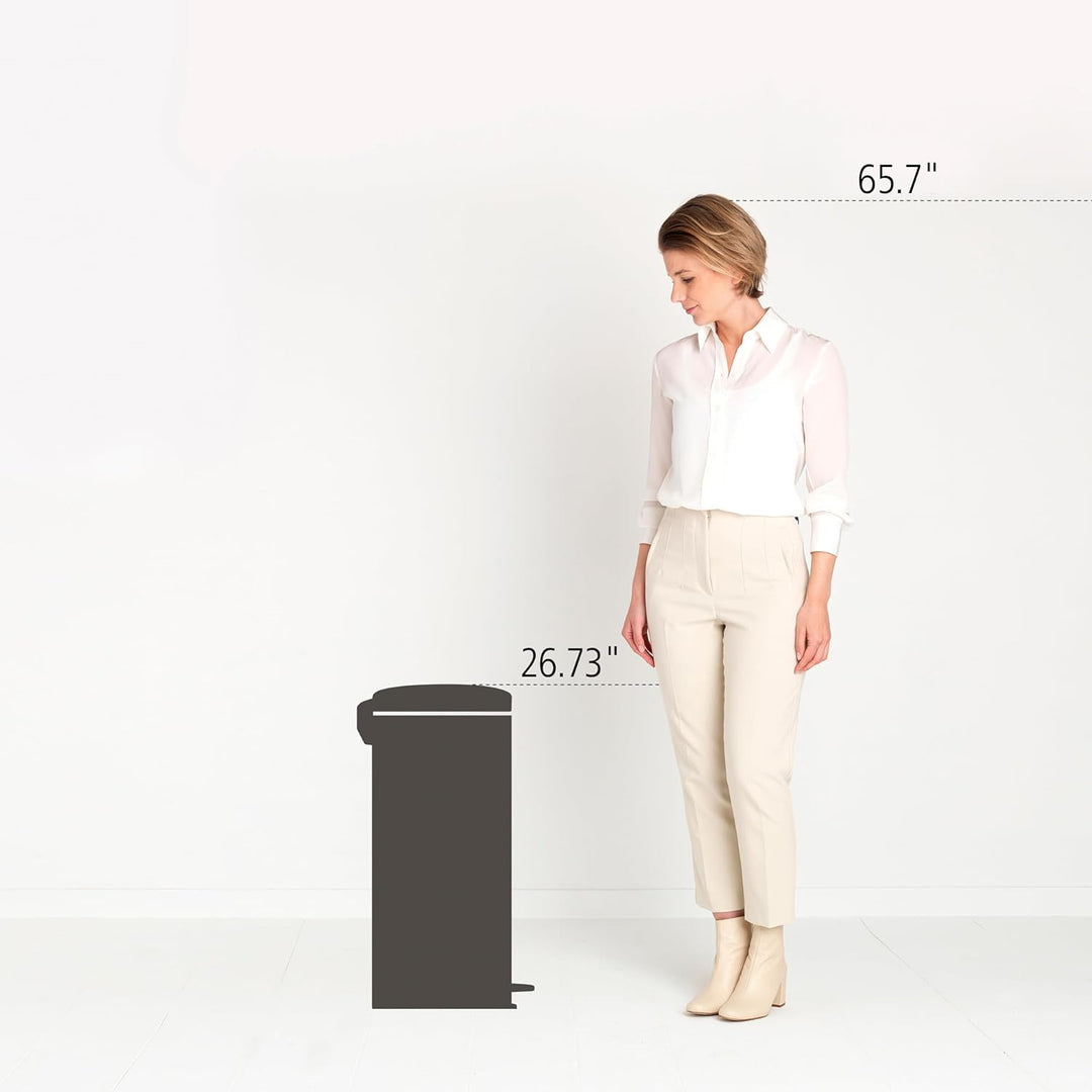 Brabantia 114540 Treteimer mit Inneneimer aus Kunststoff,stahl,Matt Schwarz,30 Liter Matt Schwarz 30