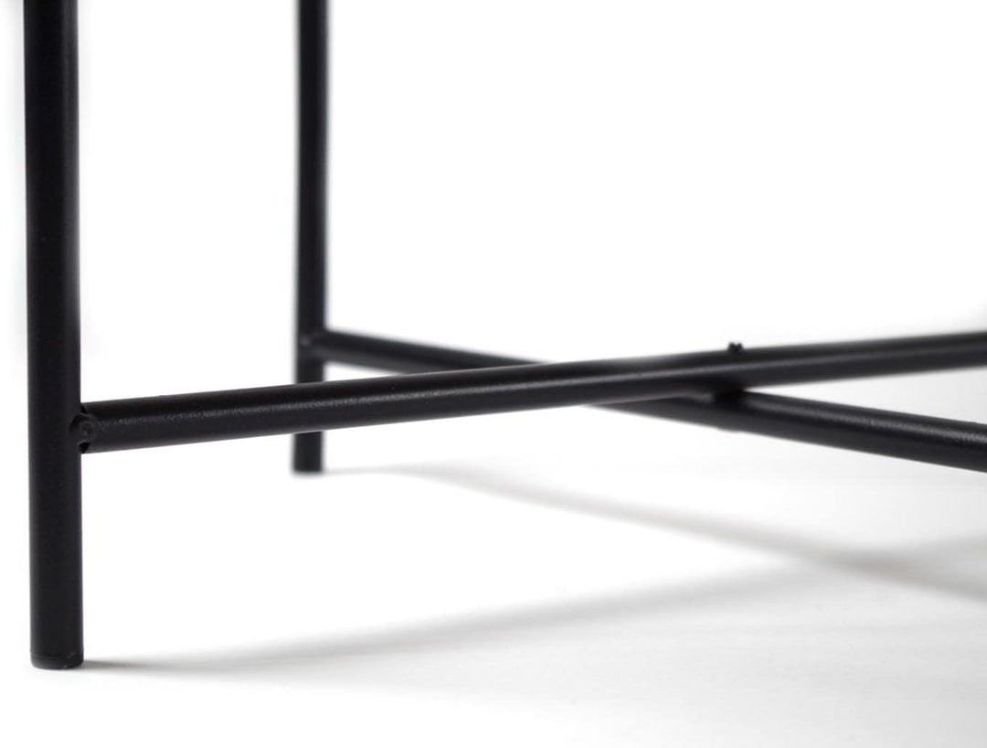 Kobolo Beistelltisch Teatime aus Wasserhyazinthe und Metall - Tablett - 35x35x45, 35x35x45