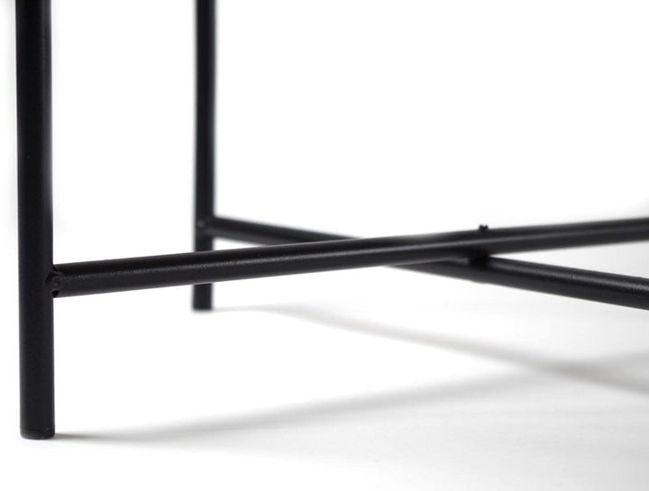 Kobolo Beistelltisch Teatime aus Wasserhyazinthe und Metall - Tablett - 35x35x45, 35x35x45