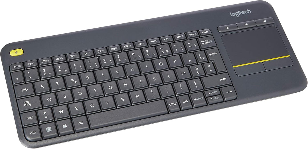 Logitech K400 Plus Kabellose Touch-TV-Tastatur mit integriertem Touchpad, Französisches AZERTY-Layou