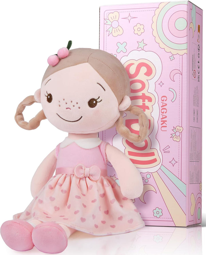 GAGAKU Weiche Stoffpuppe 40cm Schutzengel Puppen, Taufgeschenk für Baby Mädchen Kuscheltier Glücksbr
