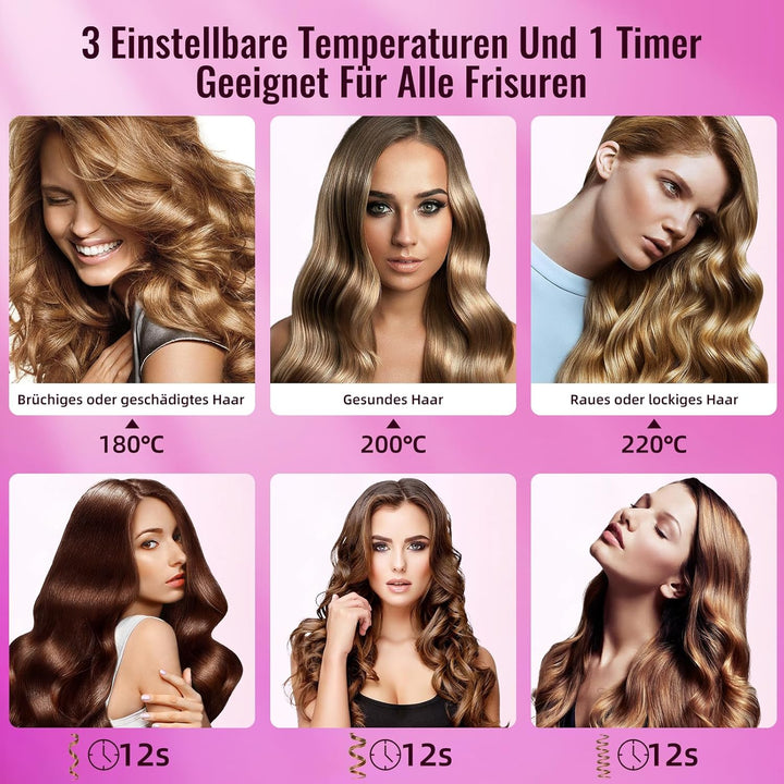 Lockenstab Automatischer, Lockenwickler Anionen-Schutz Auto Haar Curler Keramik Curl Wand Lockenstab