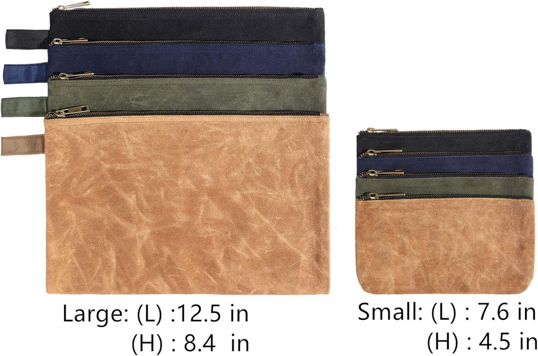 Werkzeugbeutel aus gewachstem Segeltuch, 1 Set von 4-Pack (schwarz,Khaki,Navy,Armeegrün) S1, S1