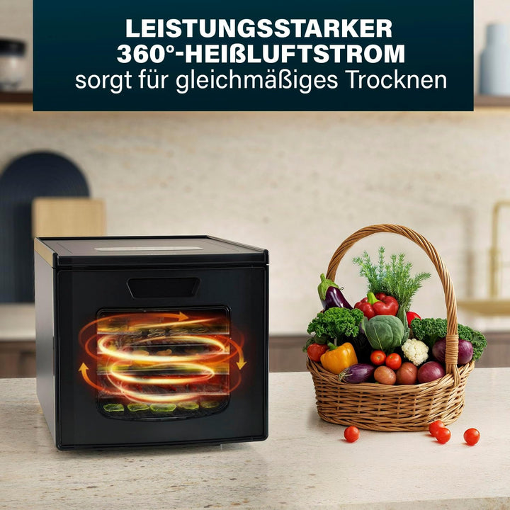 Princess Food Dehydrator mit 6 Edelstahl-Einschüben, Einstellbare Temperatur, Touchscreen, Timer bis
