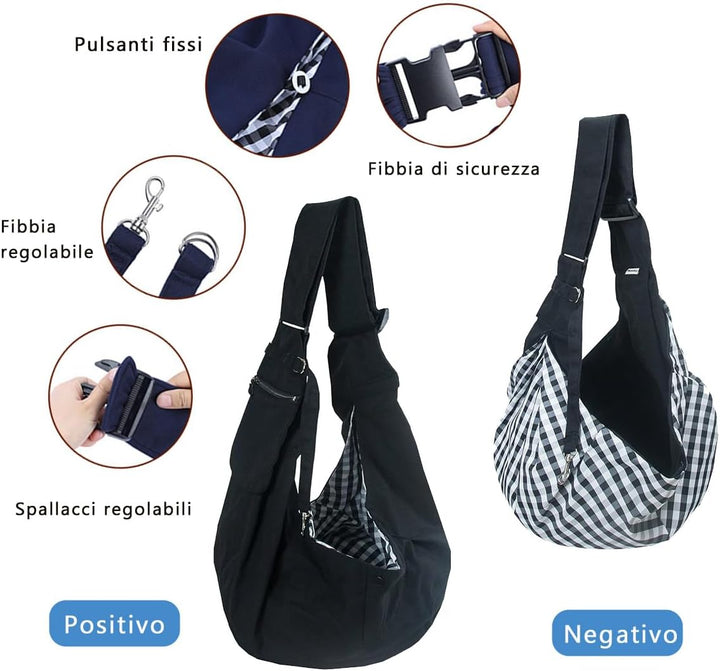Reisetasche für Hunde, Transporttasche für Spaziergänge und im Freien, für Hund/Katze bis 7,5 kg,Sch