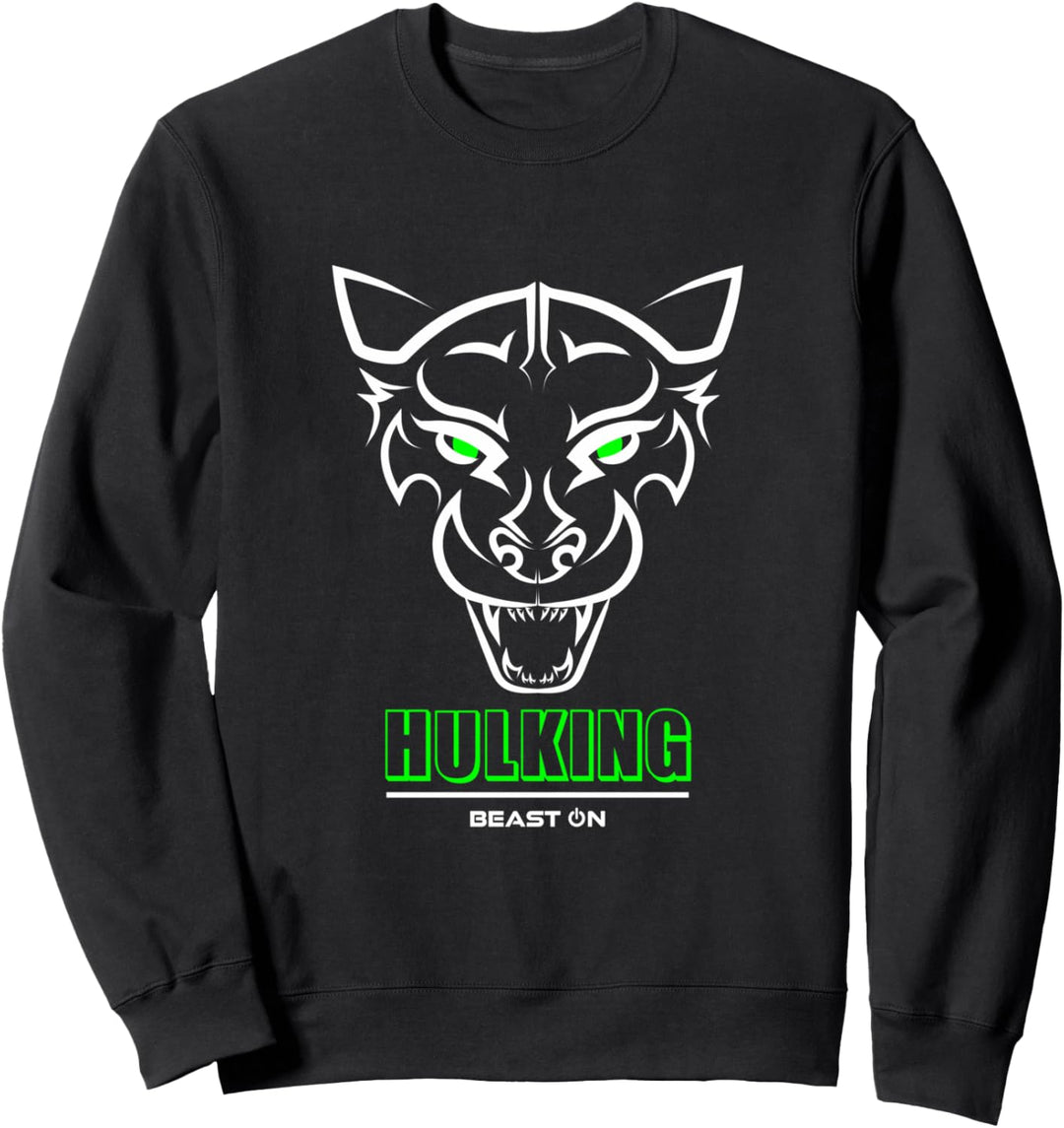 Panther Kopf Hulking Grün Gym Workout Fitness Training Gains Sweatshirt