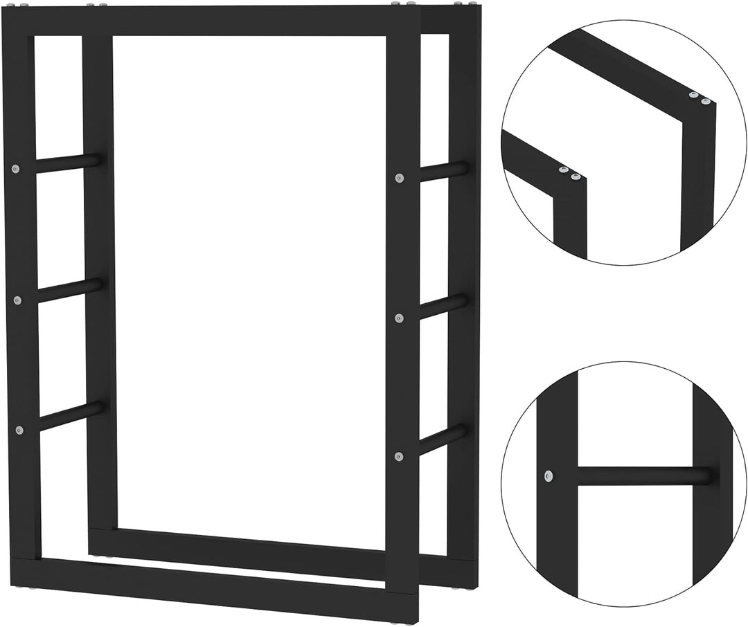 SCHMIDT security tools Kaminholzregal 60x25x80cm Stahl Schwarz Brennholzregal Holzstapelhilfe Holzun