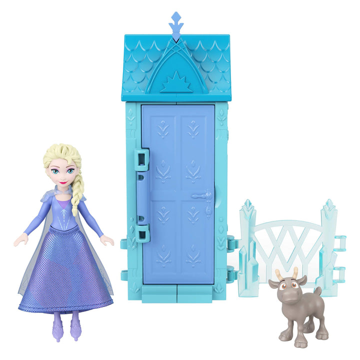 Mattel Disney Die Eiskönigin Spielzeug, Arendelle-Spielset mit Kleiner Puppe und 5 Überraschungen, e
