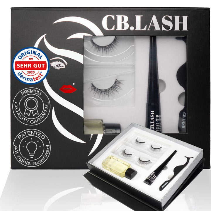 CB Lash Luxury Collection 2 Paar Premium Magnet Wimpern und wasserfester Magnet Eyeliner, inkl. Rein