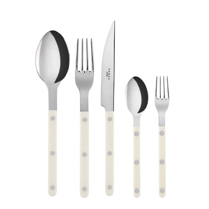 SABRE PARIS - Tafelbesteck, 5-teilig - Bistrot - Messer, Gabel, Esslöffel, Teelöffel & Kuchengabel -