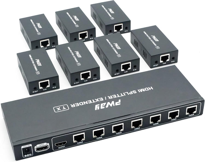 PW-HTS0107IR（POC） 1X7 Port HDMI Splitter Extender/Verteiler Ultra HD 1080P Ohne Verzögerung 60m über