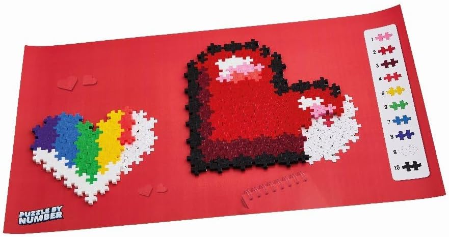 Plus-Plus 9603911 Geniales Konstruktionsspielzeug, Puzzle Herz, Kreativ-Bausteine, 250 Teile, Mehrfa