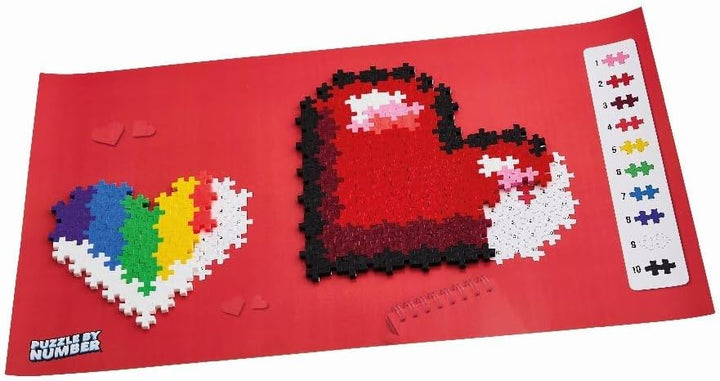 Plus-Plus 9603911 Geniales Konstruktionsspielzeug, Puzzle Herz, Kreativ-Bausteine, 250 Teile, Mehrfa