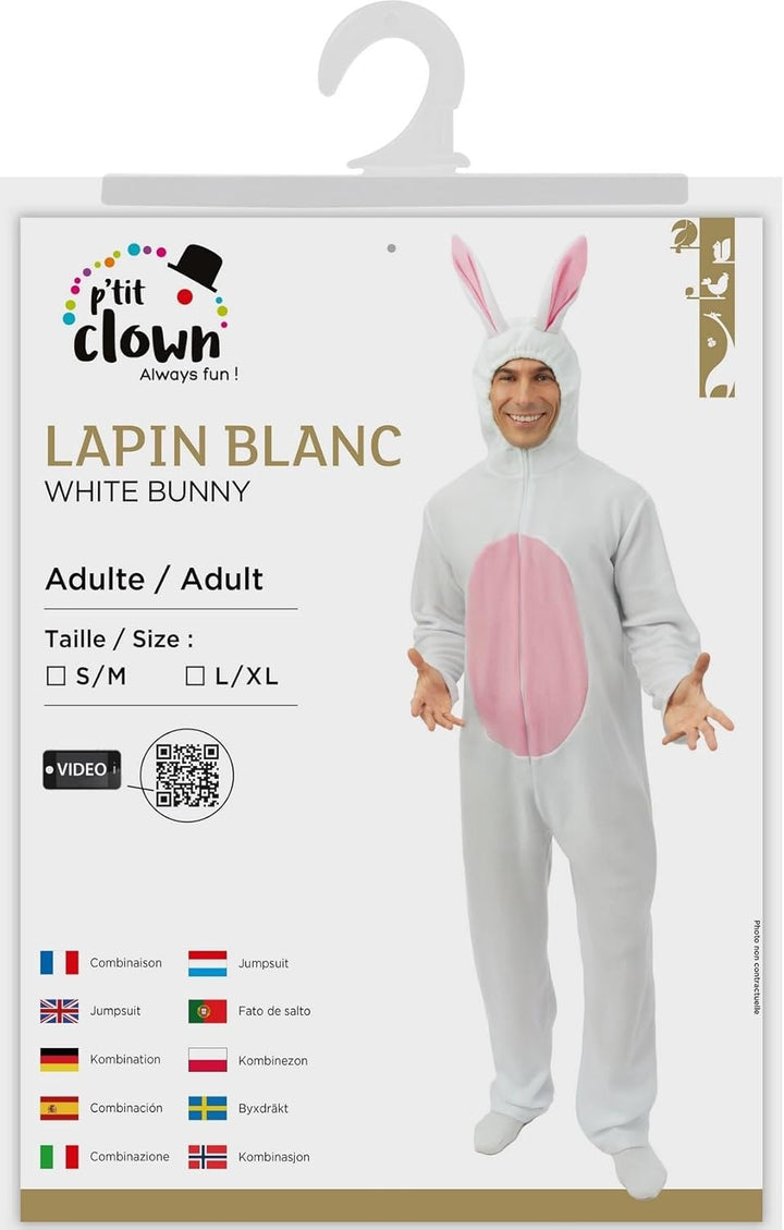 P'TIT CLOWN - Hasenkostüm - Erwachsenenkostüm - Unisex - Perfekt für Karneval, JGA, Ostern, Hallowee