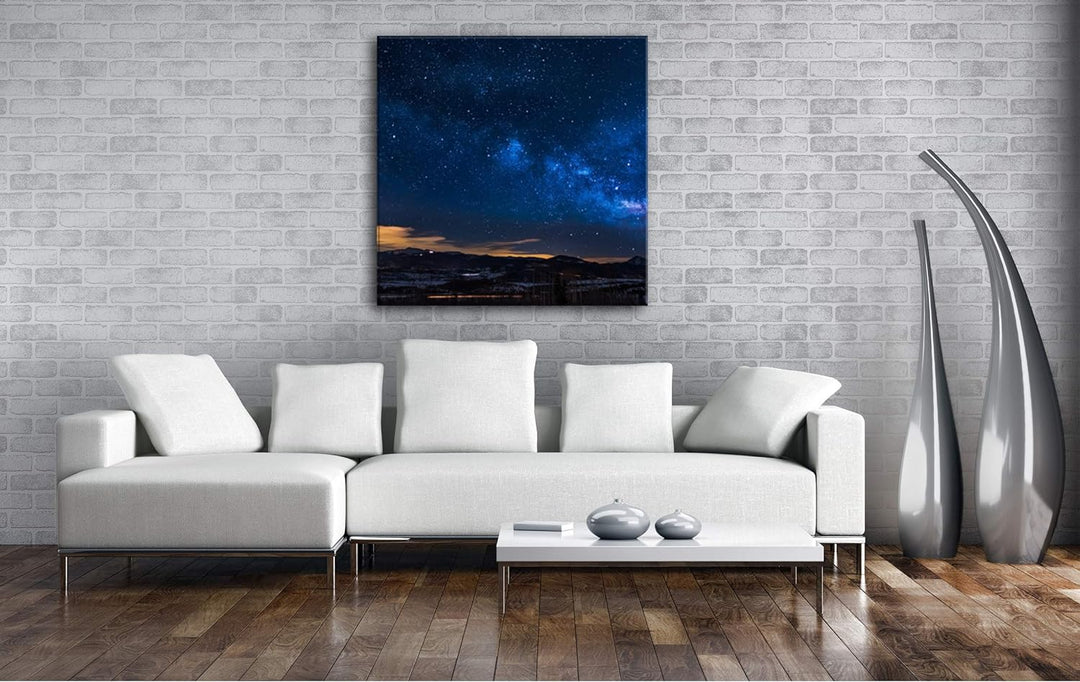 deyoli Zauberhafter Sternenhimmel Format: 60x60 als Leinwandbild, Motiv fertig gerahmt auf Echtholzr
