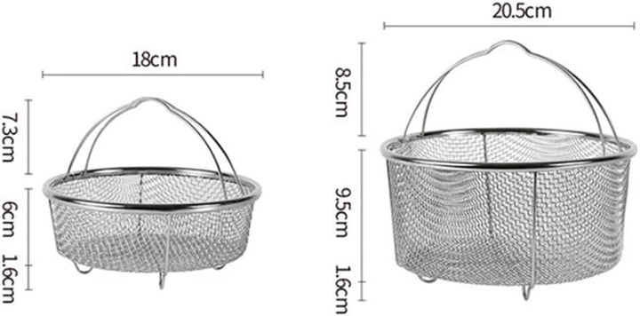 Juwacoo 2 Stück Edelstahl Dampfgarer Dampfeinsatz, (20,5 cm+18 cm) Frittierkorb Dampfkorb, Dünsteins