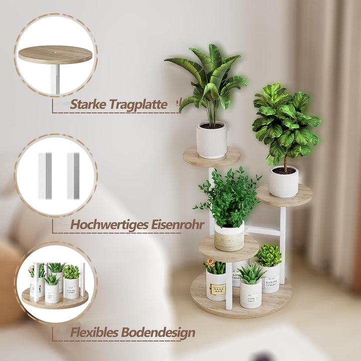 Pflanzenständer für den Innenbereich 4 Ebenen mehrere Blumentopfhalter Blumenständer für Terrasse Ga