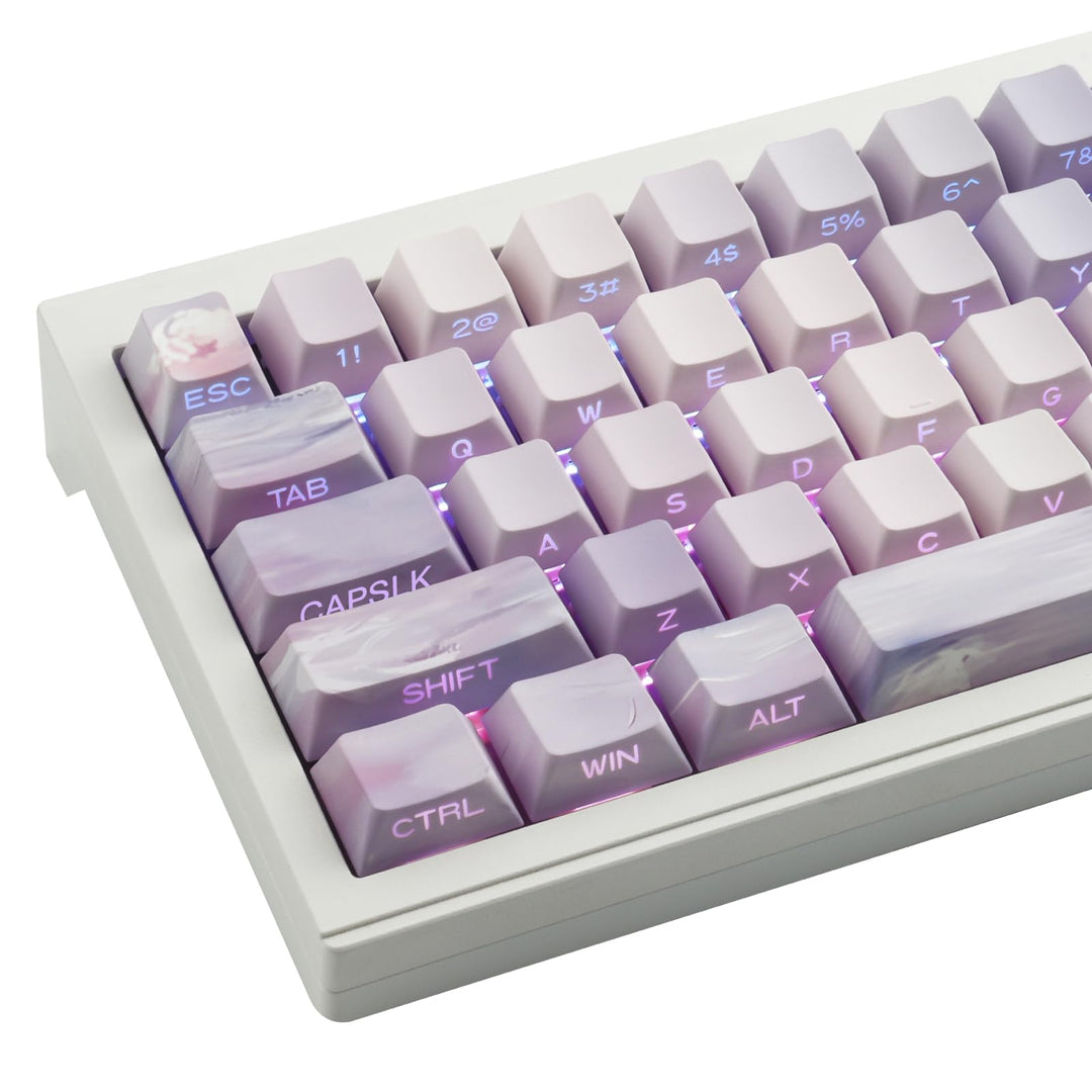 Sunzit PBT Keycaps 130 Tasten Custom Keycaps Cherry Profile Dye-Sub Tastenkappen Set Monet Seerosen