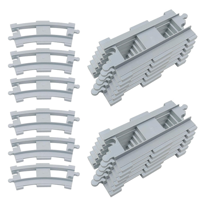 Mirthben 18pcs Bausteine Schienen Set, City Zug Schienen, bestehend aus Cross Track Gerade, Kurven S