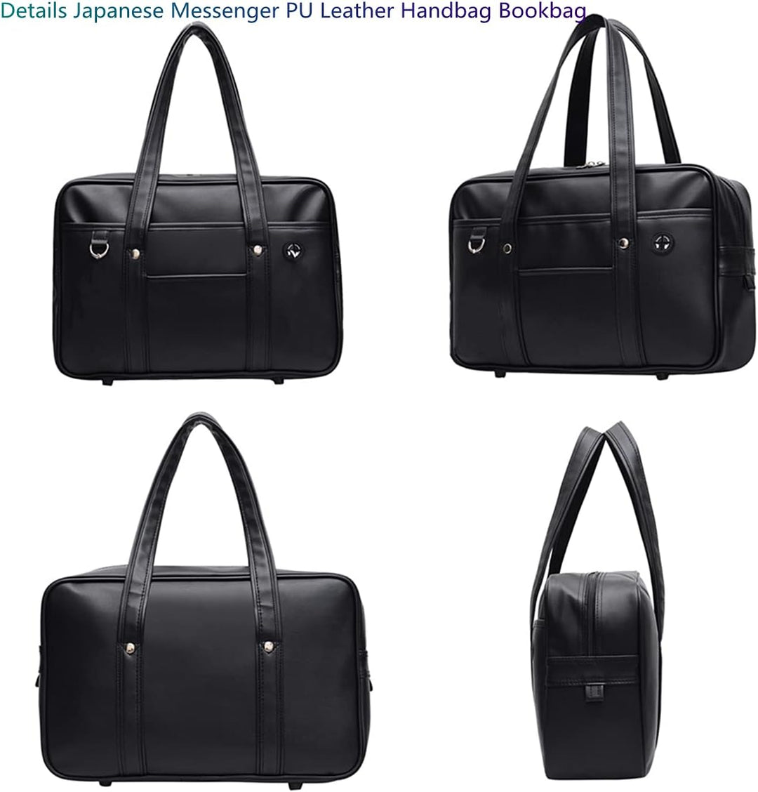 Poywuo Japanische Handtasche Schultasche PU Leder Reisetasche Japan High School Anime Cosplay Studen