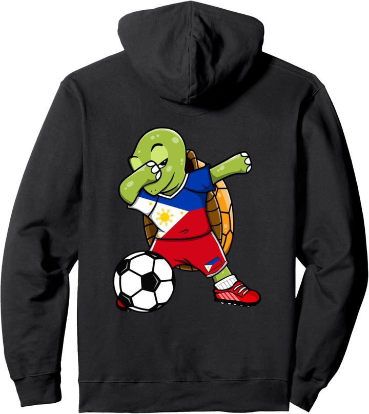 Dab Schildkröte Philippinen Fussball Philippinische Flagge Pullover Hoodie