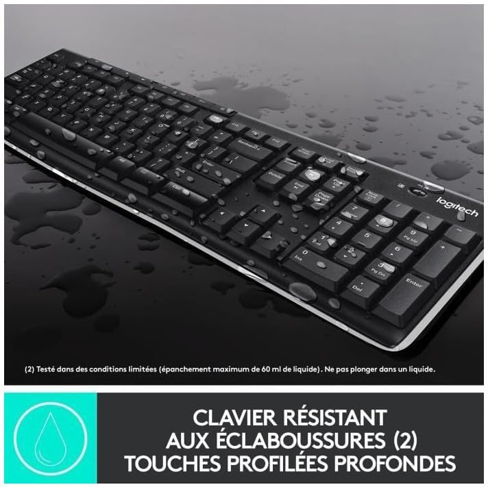 Logitech MK270 Kabelloses Set mit Tastatur und Maus für Windows, Französisches AZERTY-Layout - Schwa