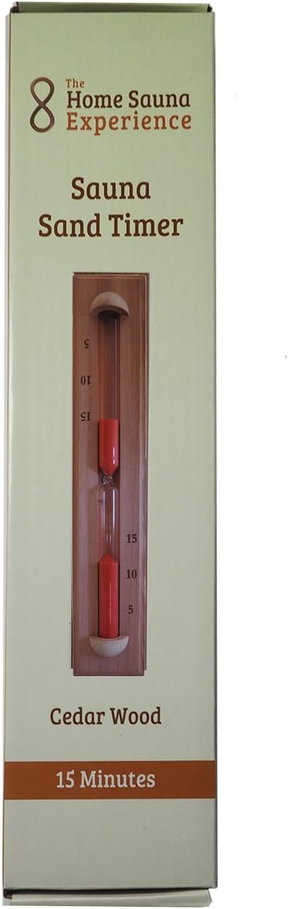 Home Sauna Experience Hse Deluxe Cedar Wand- Rotating Sauna Sand Timer 15 Minuten Rust Red 15 Minute