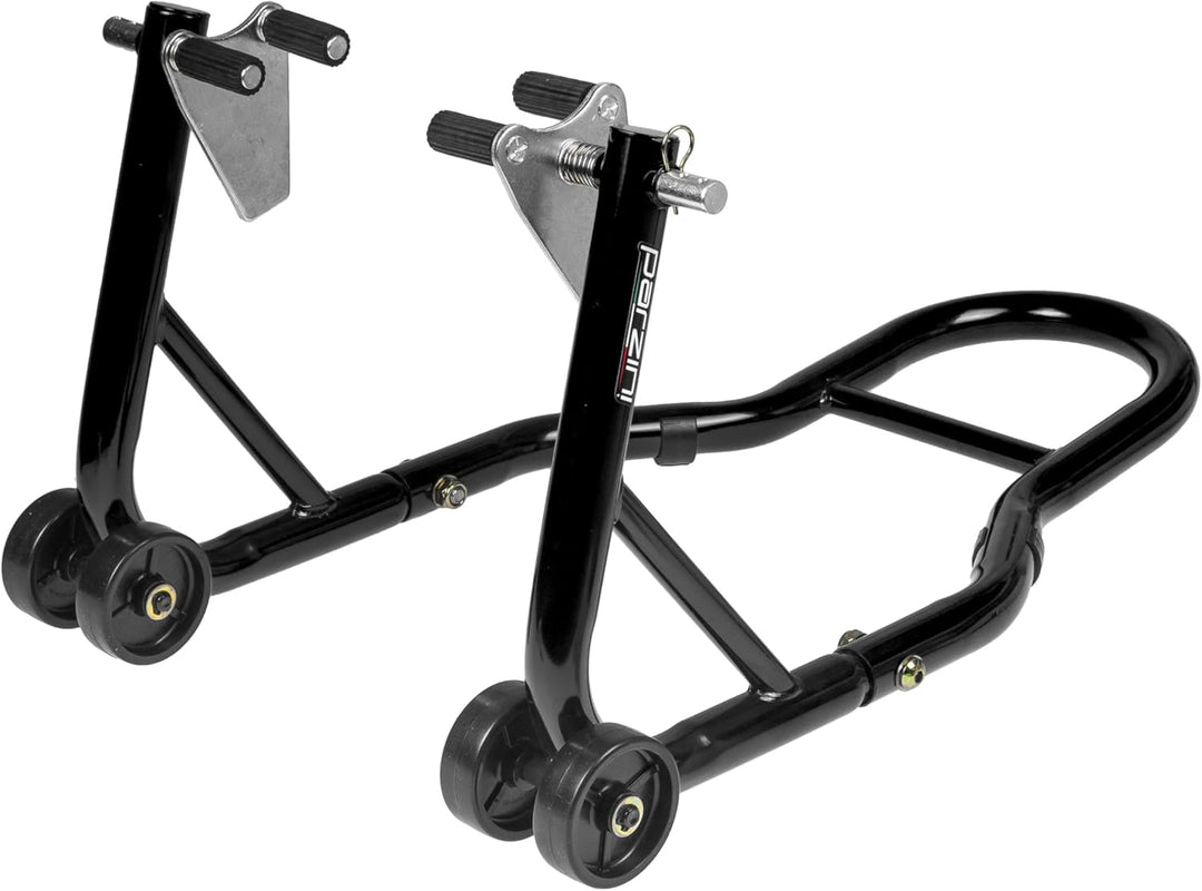Motorradständer/vorne Montageständer Parzini Strada/Vorderrad, schwarz, universal mit gummierten Auf