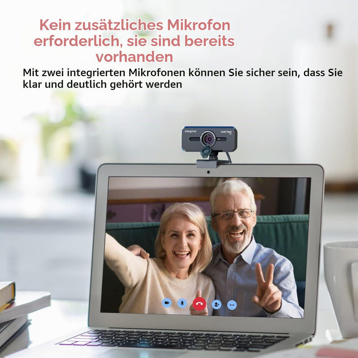 CREATIVE Live! Cam Sync V3 2K-QHD-USB-Webcam mit 4-fachem Digitalzoom und Mikrofonen, 1080p HD, bis