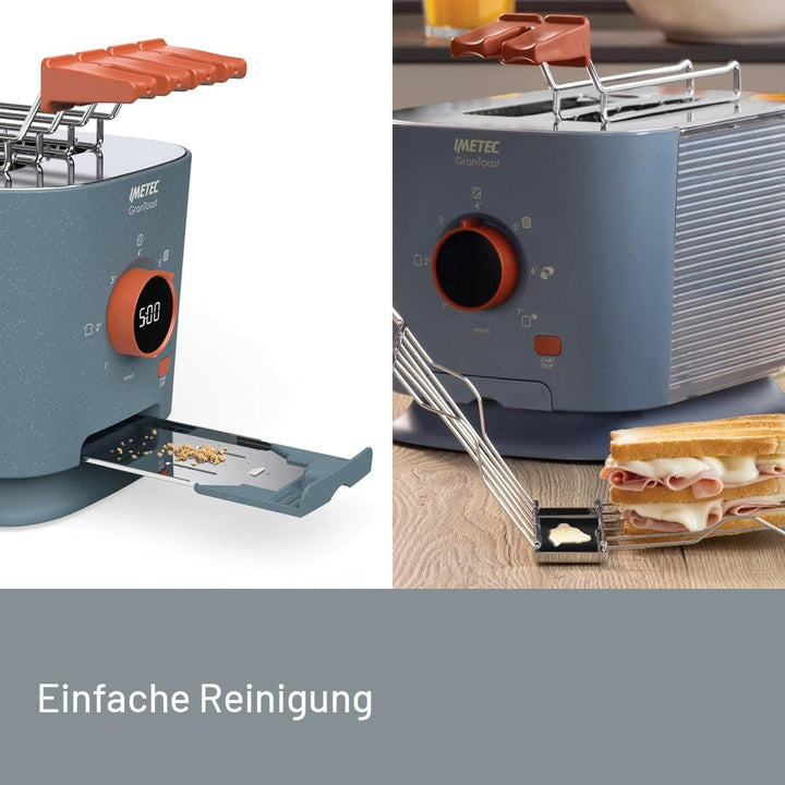 Imetec Grantoast - Toaster 2 XL-Scheiben mit zu öffnenden Zangen für gefüllte Toasts - 7 Bräunungsst