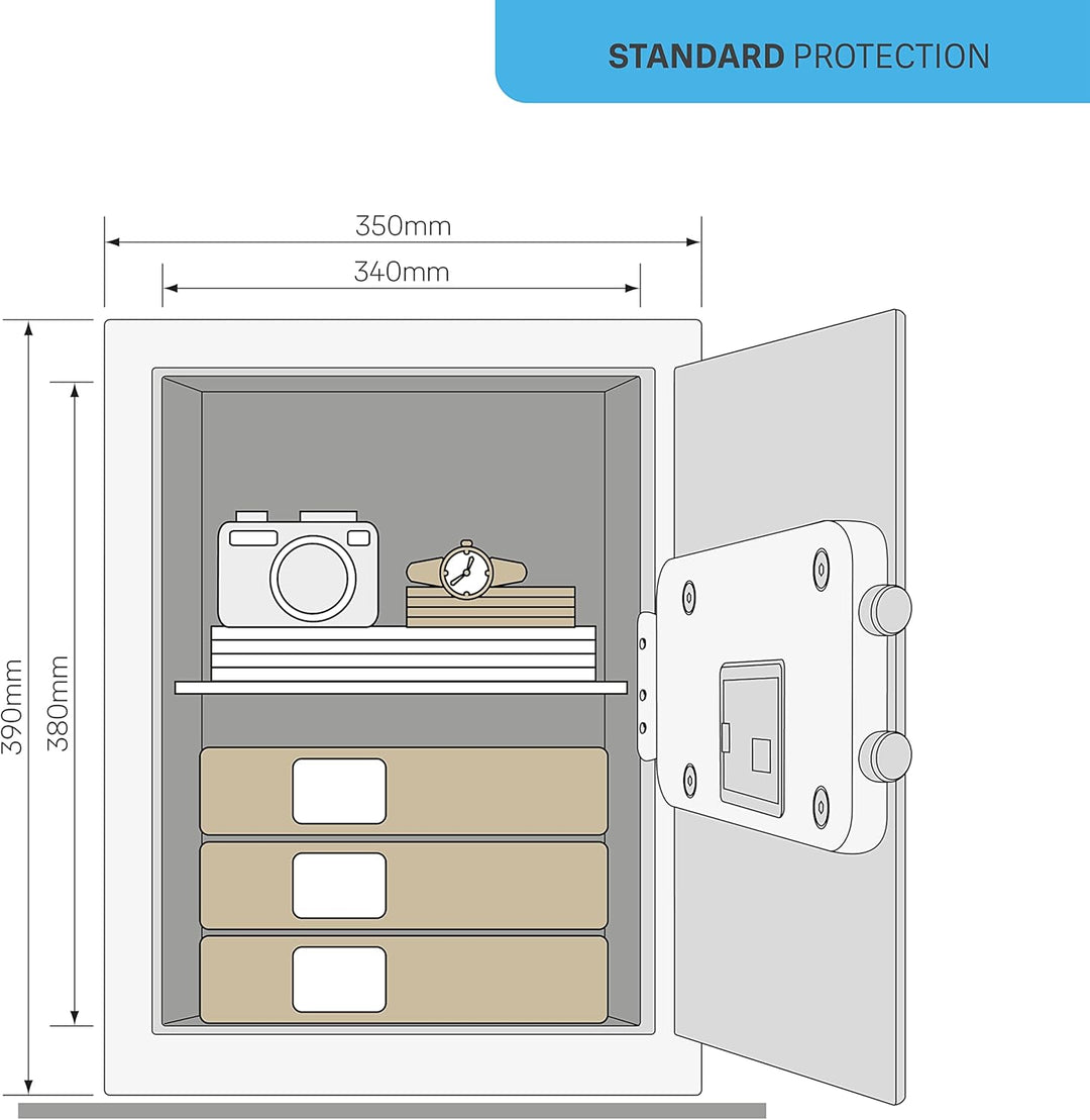 Yale YSV/390/DB1 - Coffre-Fort à Serrure Electronique 100 000 combinaisons, A Poser et Sceller | For