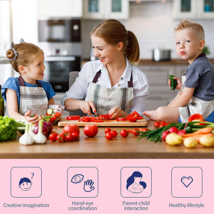 FIRITHYC Kinder-Küchenmesser-Set, Kinder-Messer-Set enthalten gezackte Kanten Kunststoff Kleinkind M