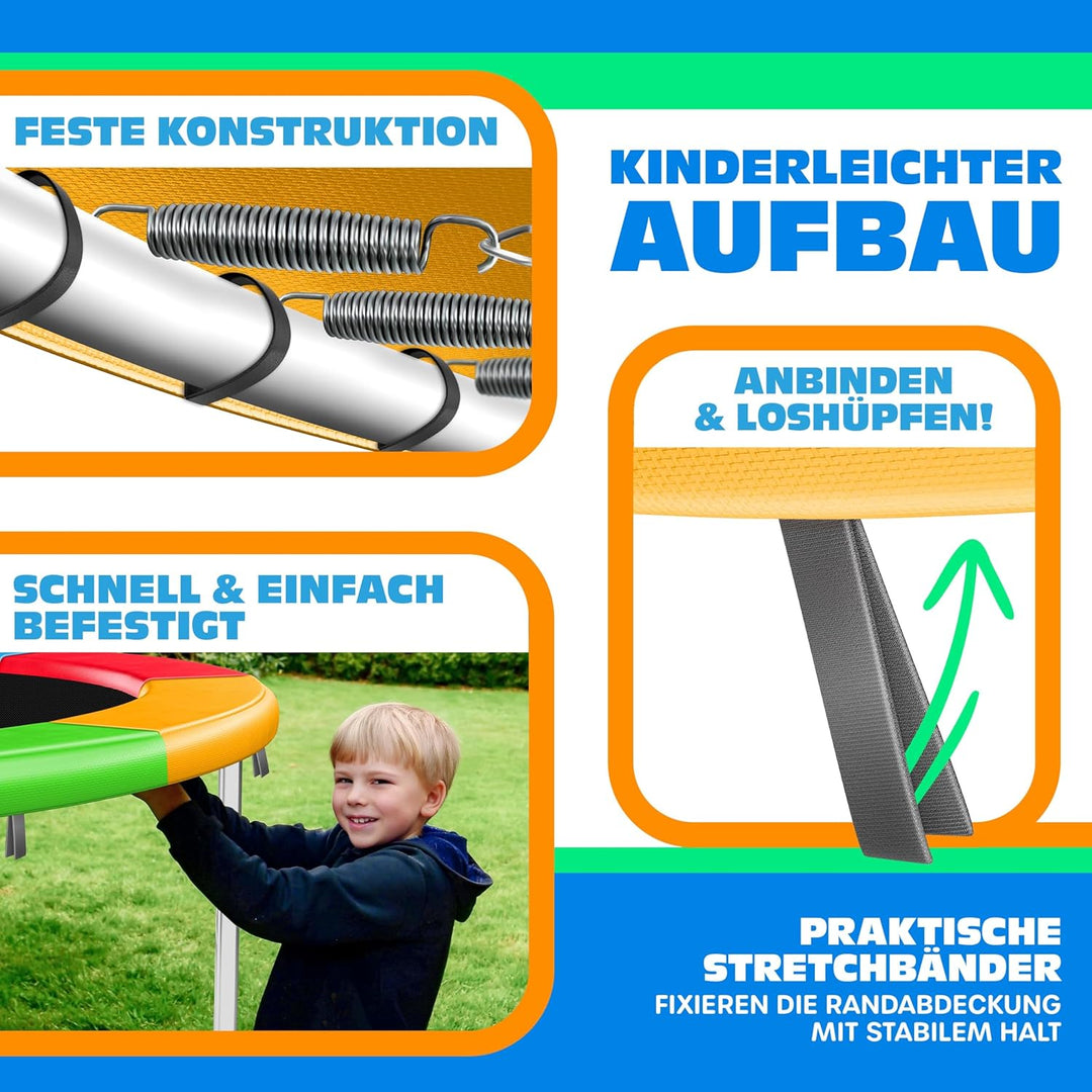 KESSER® - Trampolin Randabdeckung Ø 244, 305, 366, 426 cm, 30cm breit 100% UV-beständig reissfest Fe