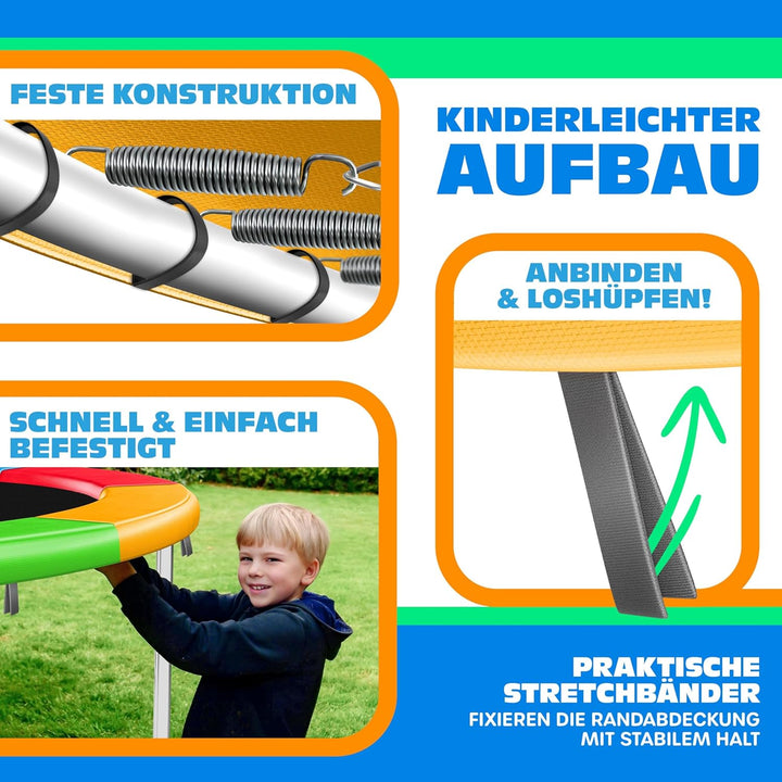 KESSER® - Trampolin Randabdeckung Ø 244, 305, 366, 426 cm, 30cm breit 100% UV-beständig reissfest Fe