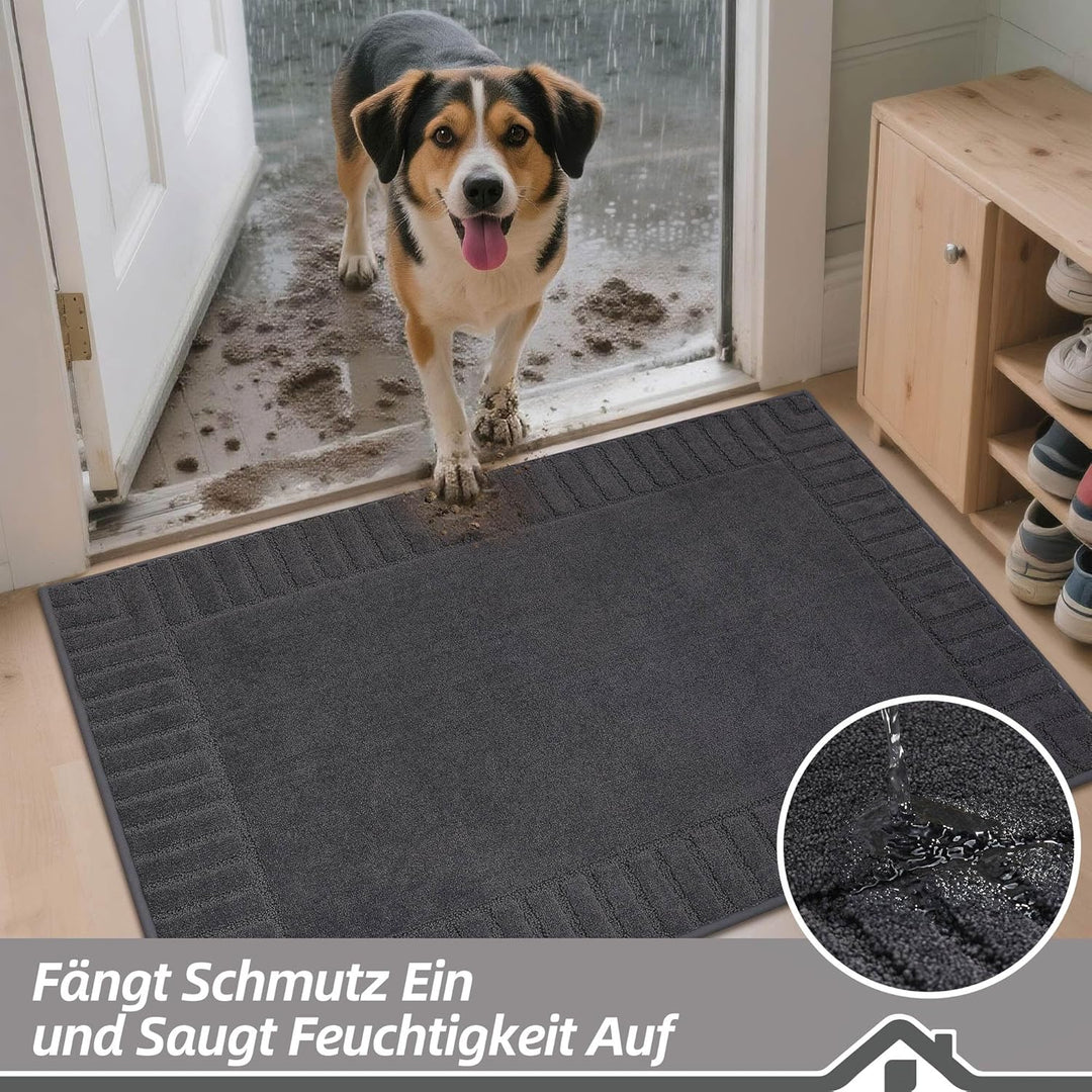 BEQHAUSE Fussmatte Innen, Schmutzfangmatte Waschbar 80 * 120 cm, Fussabtreter Innen Maschinenwaschba