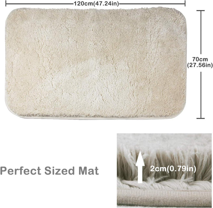 FCSDETAIL rutschfeste, Hochflor Badteppiche 70X120 cm, Maschinenwaschbare Badematte, Badvorleger mit