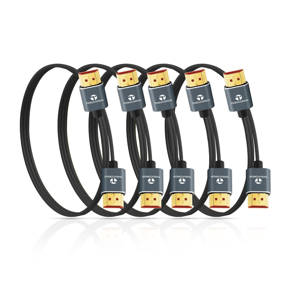 Ultradünne 8K 4K HDMI Kabel 2M 5 Stück, Schlanke Flexible Weiche Hochgeschwindigkeits HDMI 2.1 Unter