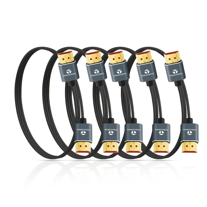Ultradünne 8K 4K HDMI Kabel 0,5M 5 Stück, Schlanke Flexible Weiche Hochgeschwindigkeits HDMI 2.1 Unt
