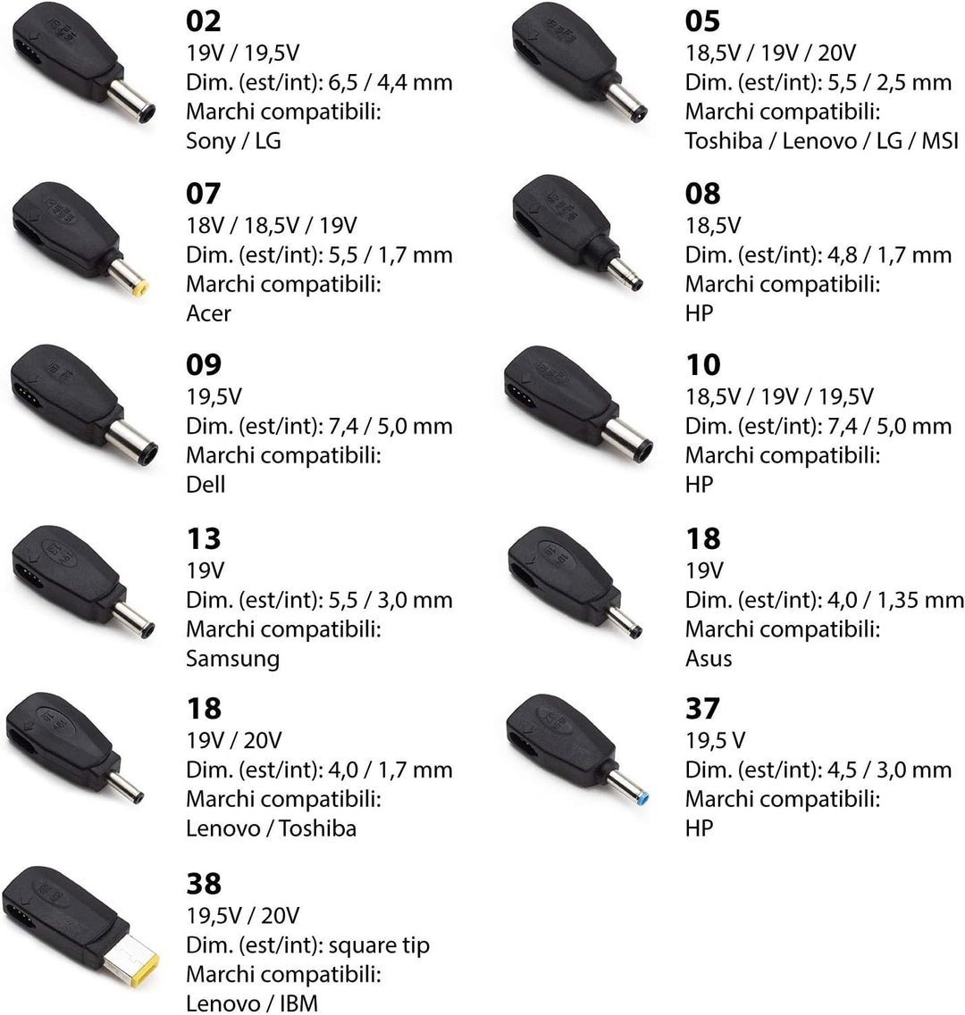 Vultech Universal Netzteil für Notebook AU-120W Rev. 2.5 Selbstausschaltend 11 Tips 11 Steckverbinde