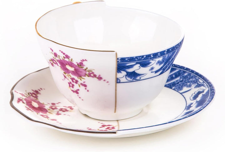 SELETTI Teetasse mit Untertasse aus Porzellan Hybrid-Zenobia