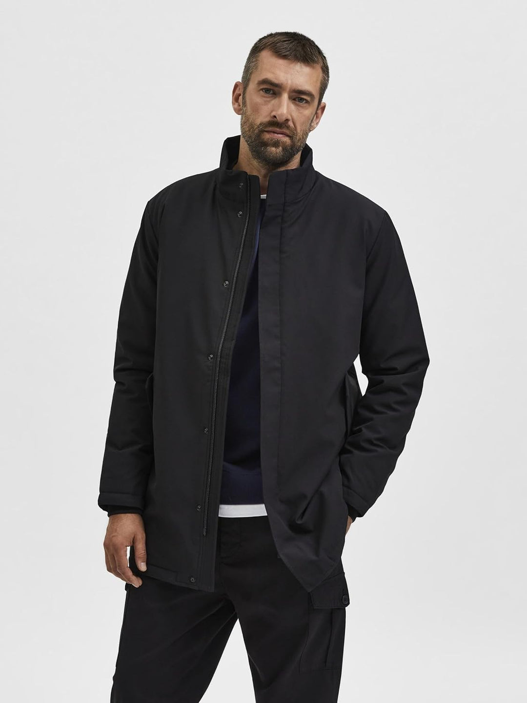 SELETED HOMME Herren Slhpeel Coat B Noos Jacke, M Schwarz