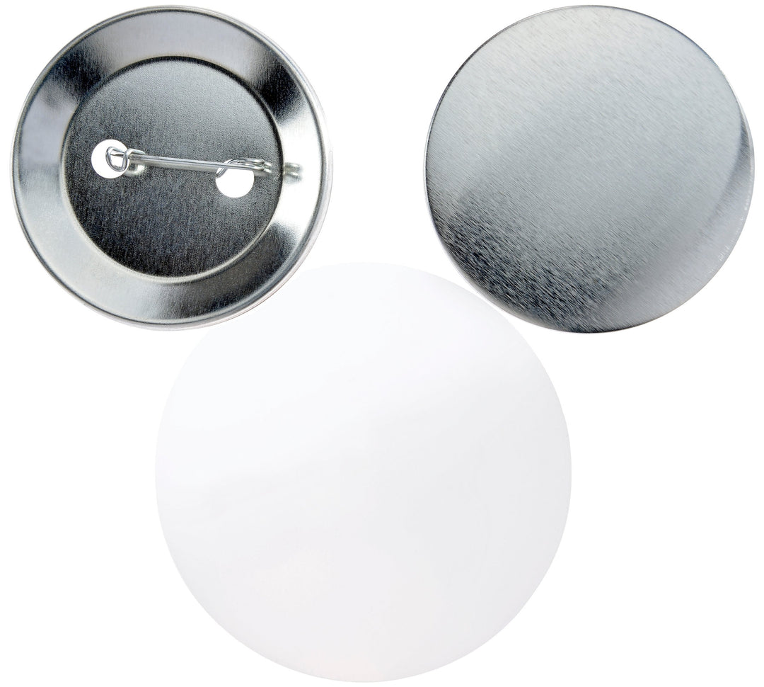Buttonrohlinge 55mm (200 Stück) für mit Sicherheitsnadel für IBP-Schollenberger Buttonmaschinen, 200