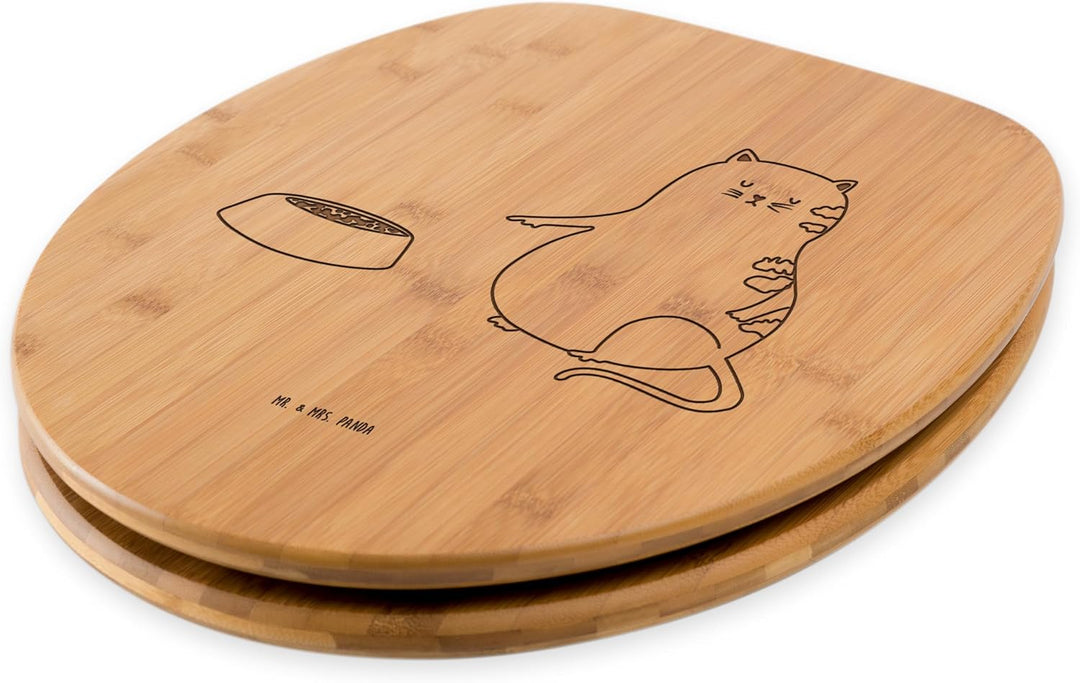 Mr. &amp; Mrs. Panda WC Sitz Katze fressen - Geschenk, Toilette, Katzenfreund, Klobrille, Katzenaccessoi
