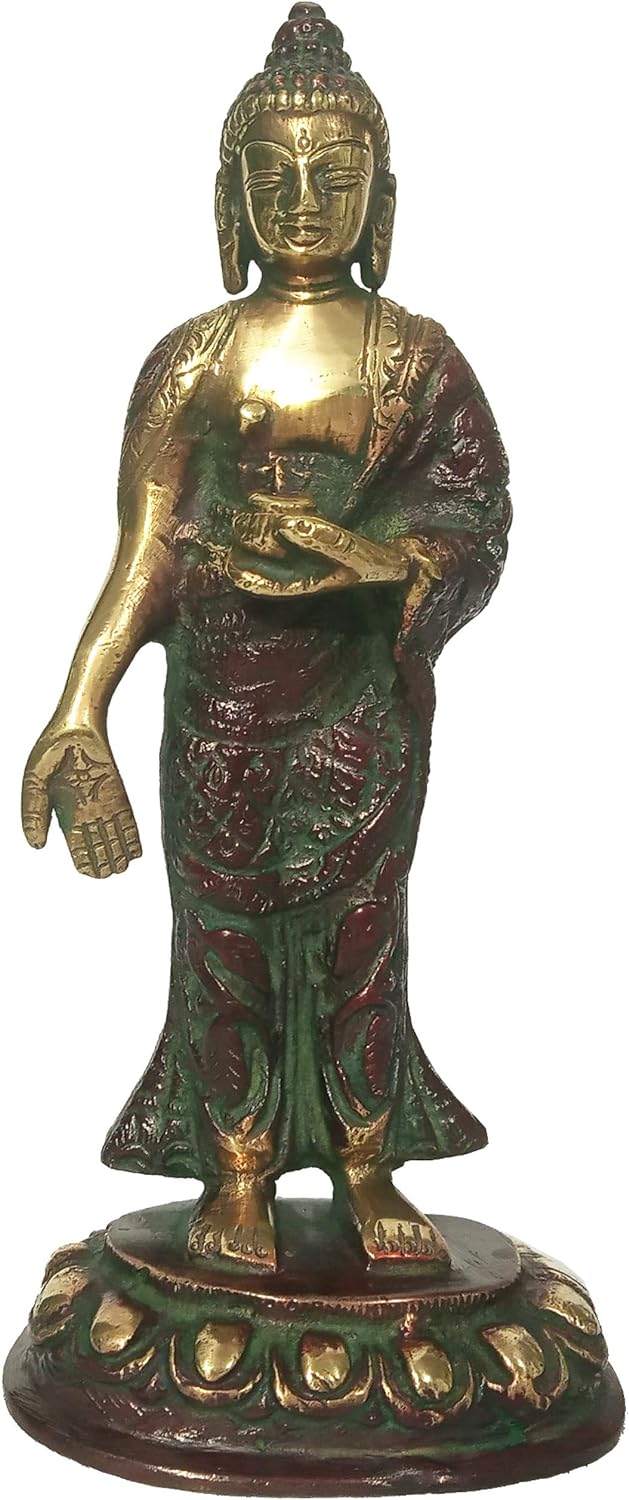 Purpledip Brass Idol 12159 Sammlerstück-Statue, stehend, Rotgold-Finish