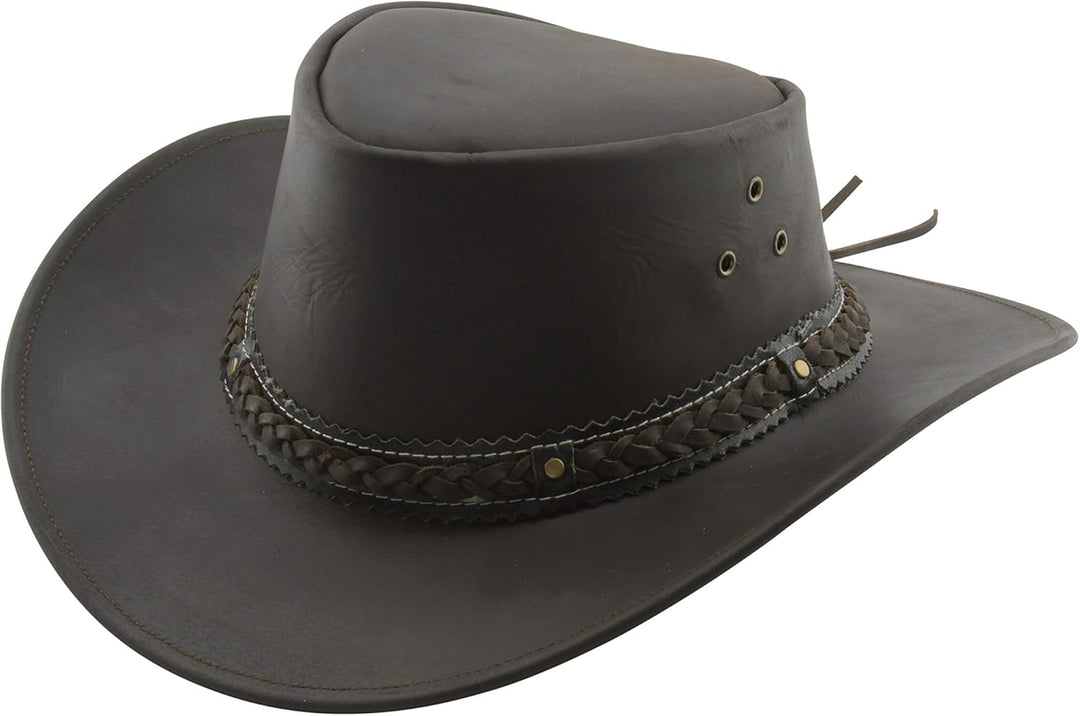 Black Jungle ARAMAC Lederhut Cowboyhut Australienhut Hut XS Braun, XS Braun