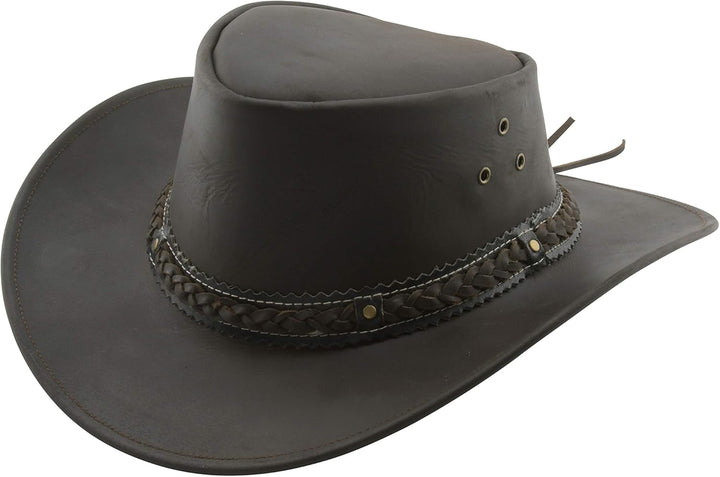 Black Jungle ARAMAC Lederhut Cowboyhut Australienhut Hut XS Braun, XS Braun