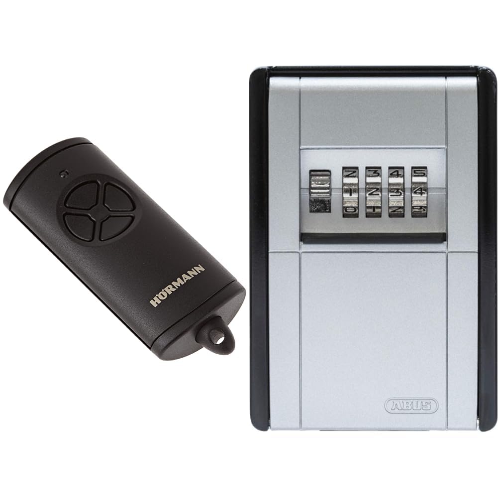 Hörmann Handsender HSE4 BS mit 4 Tastenfunktionen & ABUS KeyGarage 787 - Schlüsselbox zur Wandmontag